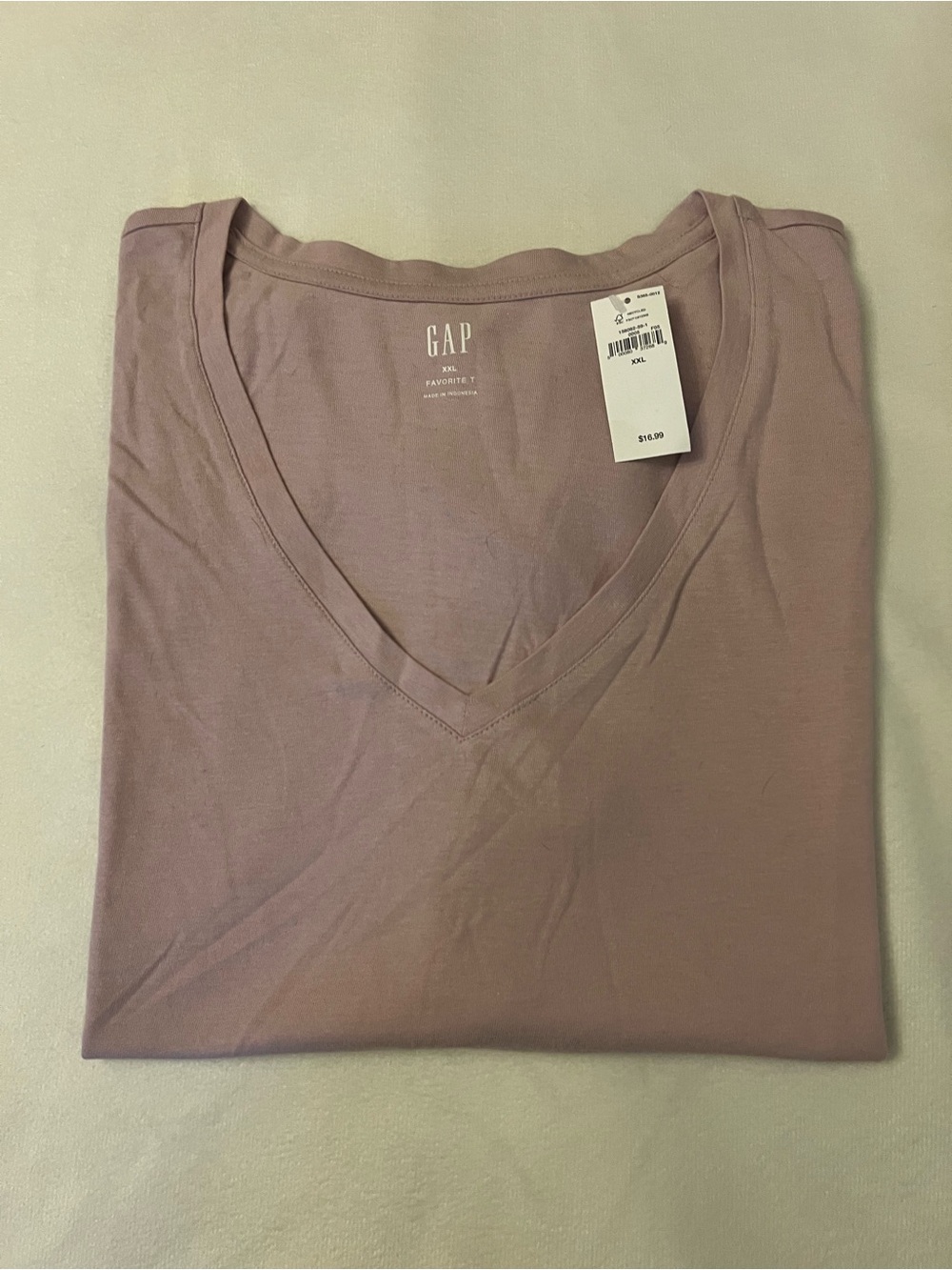 GAP Women's Short Sleeve V-Neck Tee in Dusty Mauve